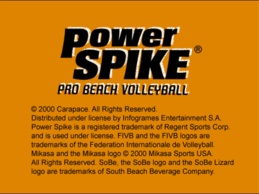Power Spike: Pro Beach Volleyball - Screenshot - Game Title Image