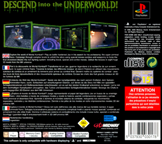 Mortal Kombat: Special Forces - Box - Back Image