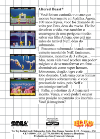 Altered Beast - Box - Back Image