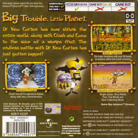 Crash Bandicoot: The Huge Adventure - Box - Back