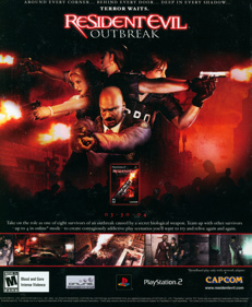 Resident Evil: Outbreak - Advertisement Flyer - Front