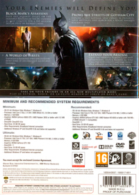 Batman: Arkham Origins - Box - Back