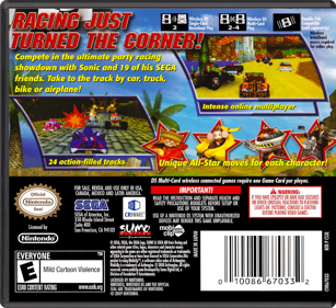 Sonic & SEGA All-Stars Racing - Box - Back - Reconstructed