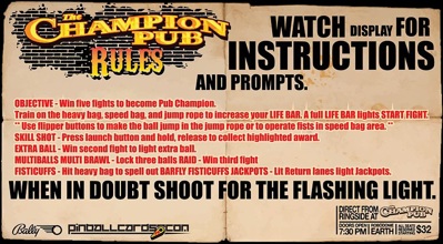 The Champion Pub - Arcade - Controls Information