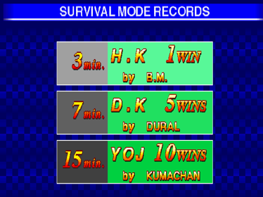 Fighters Megamix - Screenshot - High Scores