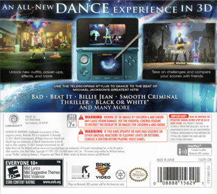 Michael Jackson: The Experience 3D - Box - Back