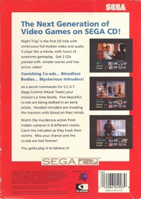 Night Trap - Box - Back Image