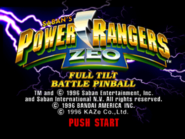 Power Rangers Zeo: Full Tilt Battle Pinball - Screenshot - Game Title Image